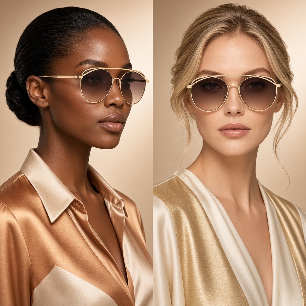 Sunglasses Designer Gold Frame Gradient Lens Fashion Stylish Lentes Gafas Women